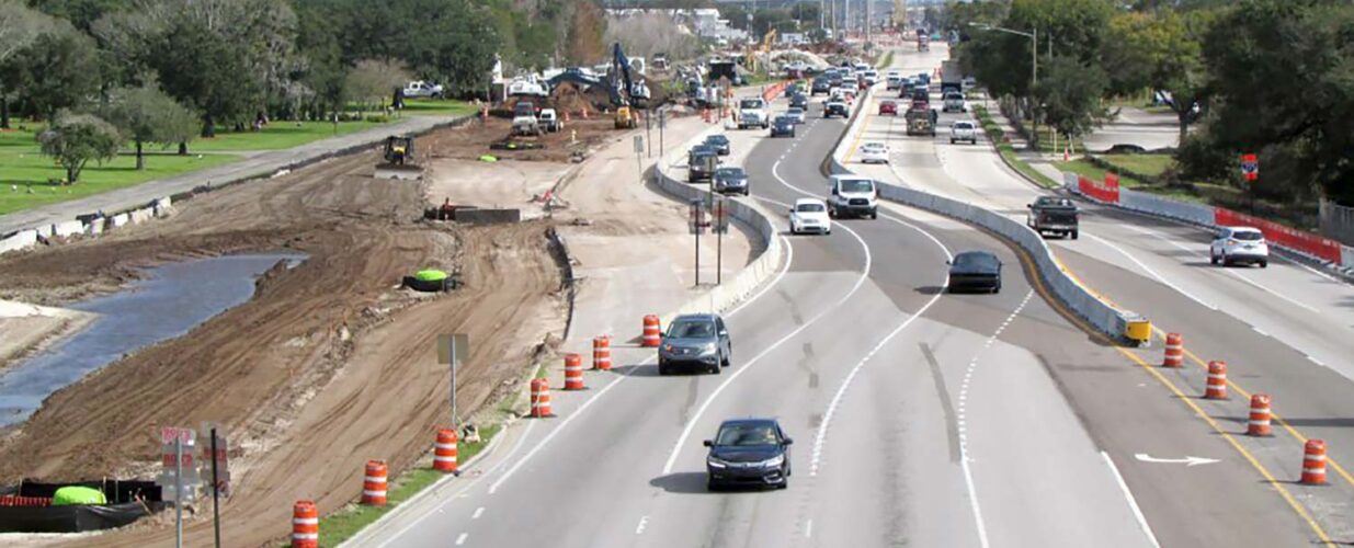 winding lanes at Gateway Expressway construction site