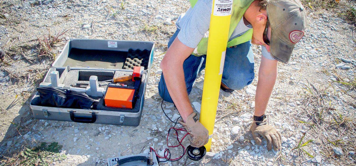 SUE crew member working on the ground for oil and gas project